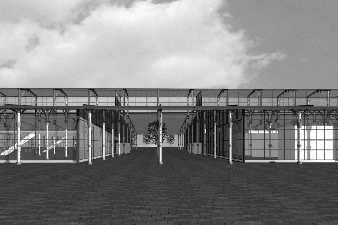 Blick in Durchgang Mensa